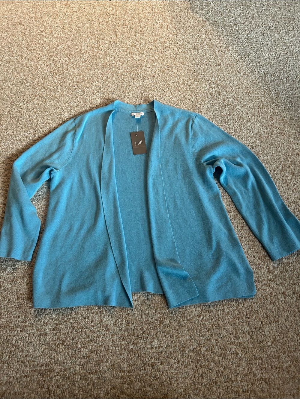 J. Jill Turquoise Open-Front Women's Cardigan in Lagoon - Picture 6 of 6